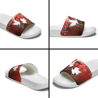 Hawaii and Japan Together Slide Sandals Polynesian Art Tattoo With Cranes And Sakura LT05 - Polynesian Pride