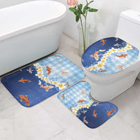 Hawaii And Japan Bathroom Set Plumeria Lei With Koi Fish Blue LT05 - Polynesian Pride