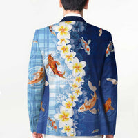 Hawaii And Japan Blazer Plumeria Lei With Koi Fish Blue LT05 - Polynesian Pride