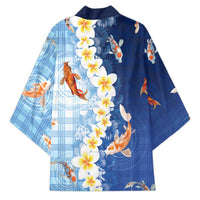 Hawaii And Japan Kimono Plumeria Lei With Koi Fish Blue LT05 - Polynesian Pride