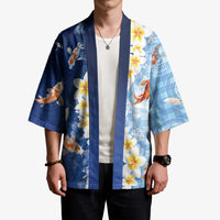 Hawaii And Japan Kimono Plumeria Lei With Koi Fish Blue LT05 - Polynesian Pride
