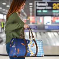 Hawaii And Japan Travel Bag Plumeria Lei With Koi Fish Blue LT05 - Polynesian Pride