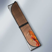 Hawaii And Japan Auto Sun Shade Plumeria Lei With Koi Fish Beige LT05 - Polynesian Pride