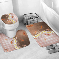 Hawaii And Japan Bathroom Set Plumeria Lei With Koi Fish Beige LT05 Mat Set Only (3 pcs) One Size Beige - Polynesian Pride