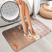 Hawaii And Japan Bathroom Set Plumeria Lei With Koi Fish Beige LT05 - Polynesian Pride