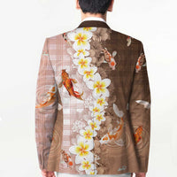 Hawaii And Japan Blazer Plumeria Lei With Koi Fish Beige LT05 - Polynesian Pride