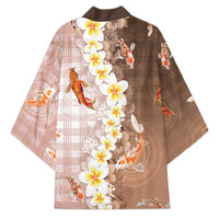 Hawaii And Japan Kimono Plumeria Lei With Koi Fish Beige LT05 - Polynesian Pride