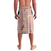 Hawaii And Japan Lavalava Plumeria Lei With Koi Fish Beige LT05 - Polynesian Pride