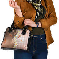 Hawaii And Japan Shoulder Handbag Plumeria Lei With Koi Fish Beige LT05 - Polynesian Pride