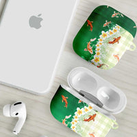 Hawaii And Japan AirPods Case Plumeria Lei With Koi Fish Green LT05 - Polynesian Pride
