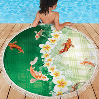 Hawaii And Japan Beach Blanket Plumeria Lei With Koi Fish Green LT05 - Polynesian Pride