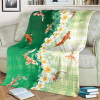 Hawaii And Japan Blanket Plumeria Lei With Koi Fish Green LT05 - Polynesian Pride