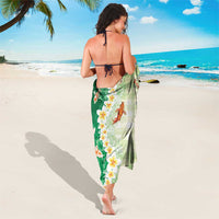 Hawaii And Japan Sarong Plumeria Lei With Koi Fish Green LT05 - Polynesian Pride