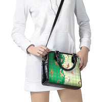 Hawaii And Japan Shoulder Handbag Plumeria Lei With Koi Fish Green LT05 - Polynesian Pride