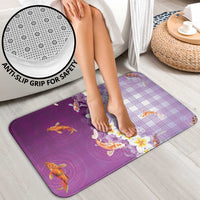 Hawaii And Japan Bathroom Set Plumeria Lei With Koi Fish Purple LT05 - Polynesian Pride