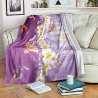 Hawaii And Japan Blanket Plumeria Lei With Koi Fish Purple LT05 Purple - Polynesian Pride