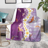 Hawaii And Japan Blanket Plumeria Lei With Koi Fish Purple LT05 - Polynesian Pride