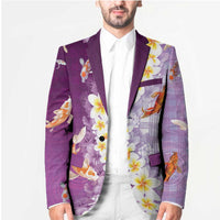 Hawaii And Japan Blazer Plumeria Lei With Koi Fish Purple LT05 - Polynesian Pride