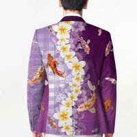 Hawaii And Japan Blazer Plumeria Lei With Koi Fish Purple LT05 - Polynesian Pride