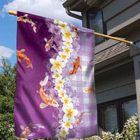 Hawaii And Japan Garden Flag Plumeria Lei With Koi Fish Purple LT05 - Polynesian Pride