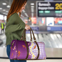 Hawaii And Japan Travel Bag Plumeria Lei With Koi Fish Purple LT05 - Polynesian Pride
