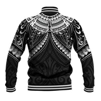 New Zealand Morepork Baseball Jacket Maori Pattern Black