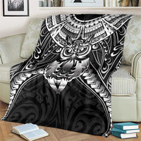 New Zealand Morepork Blanket Maori Pattern Black