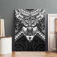 New Zealand Morepork Canvas Wall Art Maori Pattern Black