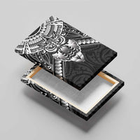 New Zealand Morepork Canvas Wall Art Maori Pattern Black