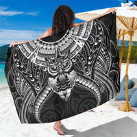 New Zealand Morepork Sarong Maori Pattern Black