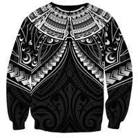 New Zealand Morepork Sweatshirt Maori Pattern Black
