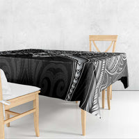 New Zealand Morepork Tablecloth Maori Pattern Black