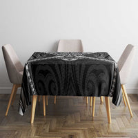 New Zealand Morepork Tablecloth Maori Pattern Black