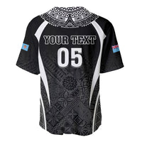 Custom Fiji Rugby Baseball Jersey Fijian Warrior Black