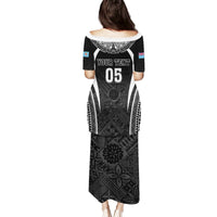 Custom Fiji Rugby Puletasi Fijian Warrior Black LT05 - Polynesian Pride