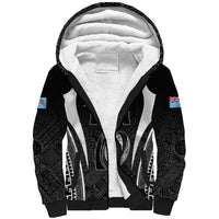 Custom Fiji Rugby Sherpa Hoodie Fijian Warrior Black LT05 Unisex Black - Polynesian Pride