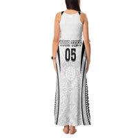Custom Fiji Rugby Tank Maxi Dress Fijian Warrior White LT05 - Polynesian Pride
