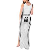 Custom Fiji Rugby Tank Maxi Dress Fijian Warrior White LT05 - Polynesian Pride