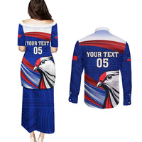Custom Samoa Rugby Couples Matching Puletasi and Long Sleeve Button Shirt Manuma Ptilinopus Perousii LT05 - Polynesian Pride