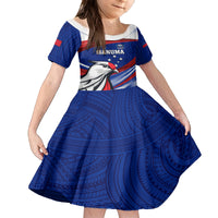Custom Samoa Rugby Kid Short Sleeve Dress Manuma Ptilinopus Perousii