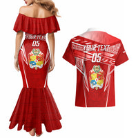 Custom Tonga Rugby Couples Matching Mermaid Dress and Hawaiian Shirt Kupesi Ngatu Pattern LT05 - Polynesian Pride