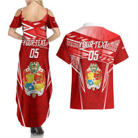Custom Tonga Rugby Couples Matching Summer Maxi Dress and Hawaiian Shirt Kupesi Ngatu Pattern LT05 - Polynesian Pride