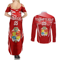 Custom Tonga Rugby Couples Matching Summer Maxi Dress and Long Sleeve Button Shirt Kupesi Ngatu Pattern LT05 - Polynesian Pride