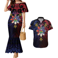 Haiti Philippines Couples Matching Mermaid Dress and Hawaiian Shirt Haitian Coat Of Arms With Filipino Sun