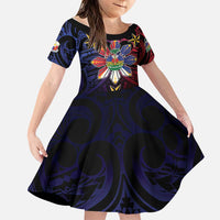 Haiti Philippines Family Matching Long Sleeve Bodycon Dress and Hawaiian Shirt Haitian Coat Of Arms With Filipino Sun