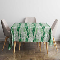 Hawaii Ti Leaf Maile Tuberose Lei Tablecloth With Hanalei Leaf Green LT05 - Polynesian Pride