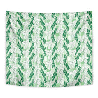 Hawaii Ti Leaf Maile Tuberose Lei Tapestry With Hanalei Leaf Green