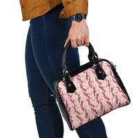 Hawaii Ti Leaf Maile Tuberose Lei Shoulder Handbag With Hanalei Leaf Red LT05 - Polynesian Pride