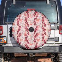 Hawaii Ti Leaf Maile Tuberose Lei Spare Tire Cover With Hanalei Leaf Red
