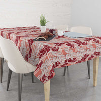 Hawaii Ti Leaf Maile Tuberose Lei Tablecloth With Hanalei Leaf Red